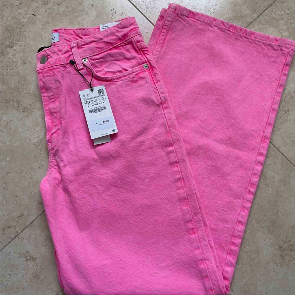 ZARA SUPER WIDE LEG JEANS